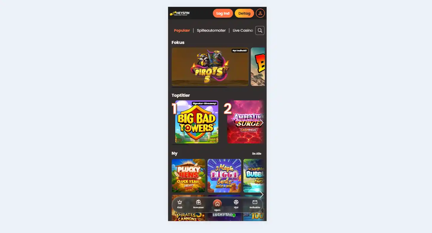 HeySpin mobil – browser, iPhone og Android