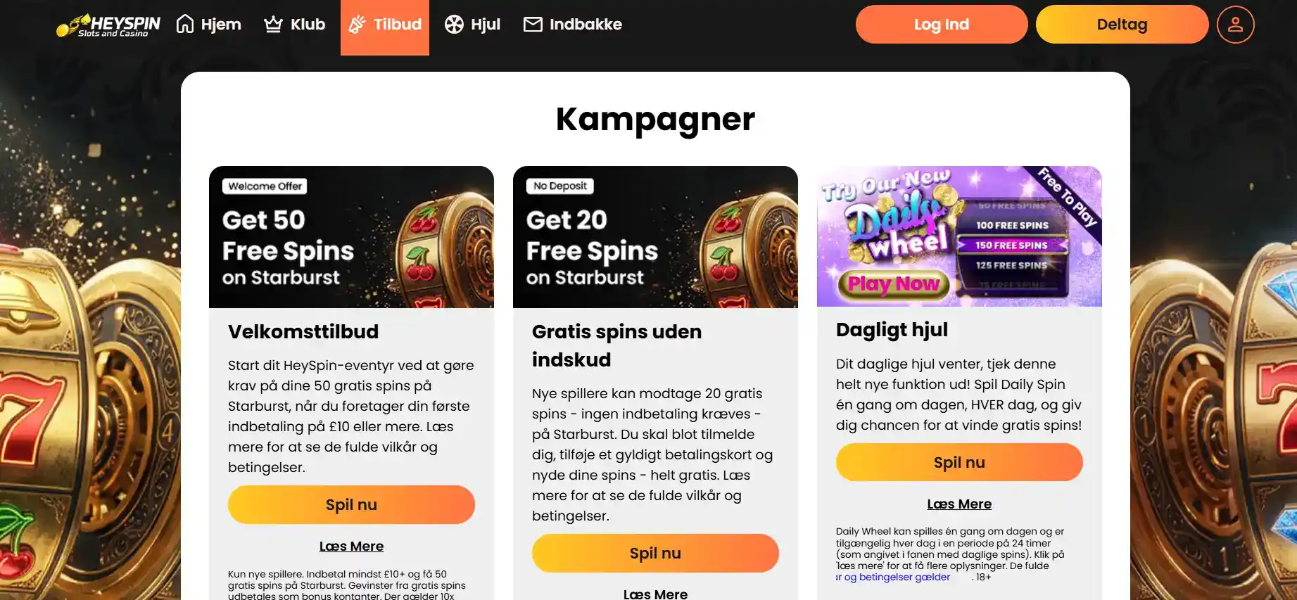 HeySpin bonus i Danmark – velkomstbonus og vilkår
