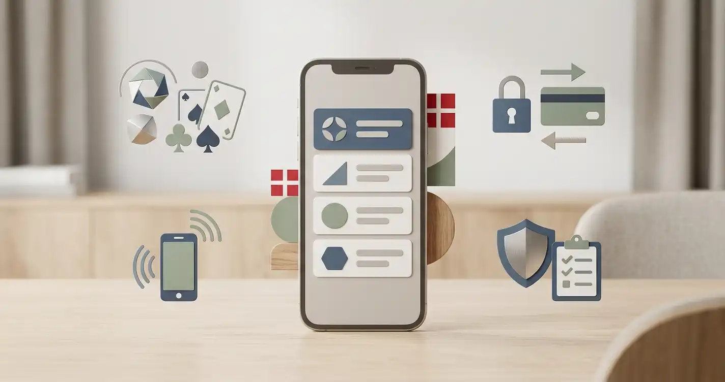 Illustration af centrale beslutningspunkter ved valg af onlinekasino i Danmark